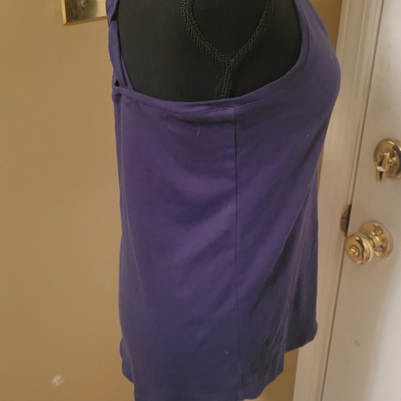 Women's Halston Athletic Navy Blue Racerback Tank Top - Picture 6 of 10